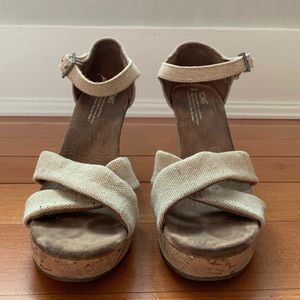 Strappy Toms Wedges Womens Size 8